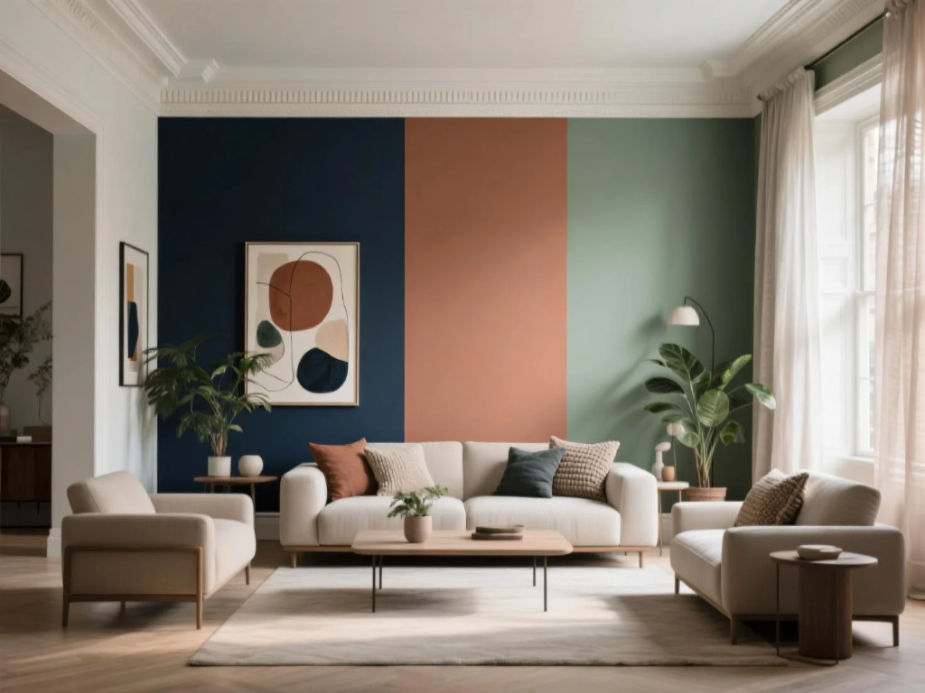 Interior Paints - Designer Accent Walls and Luxury Living Room Finishes